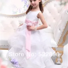 Новое поступление; элегантное DHL; ; бальное платье на бретелях; розовое платье с поясом и оборками; белое платье из органзы с цветочным узором для девочек; длинные платья
