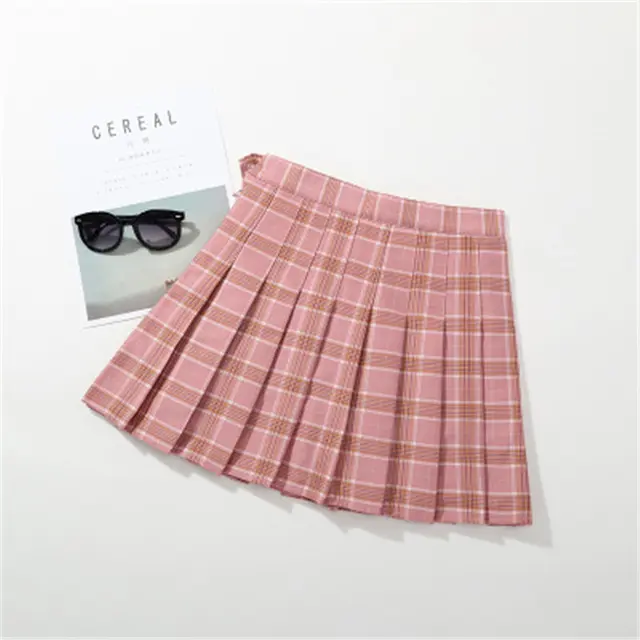 HziriP Hot Sale 2018 Summer A-Line Plaid Skirt Girls Ruched Short Skirt Costume Children Above Knee, Mini Clothing 3-10 Year old