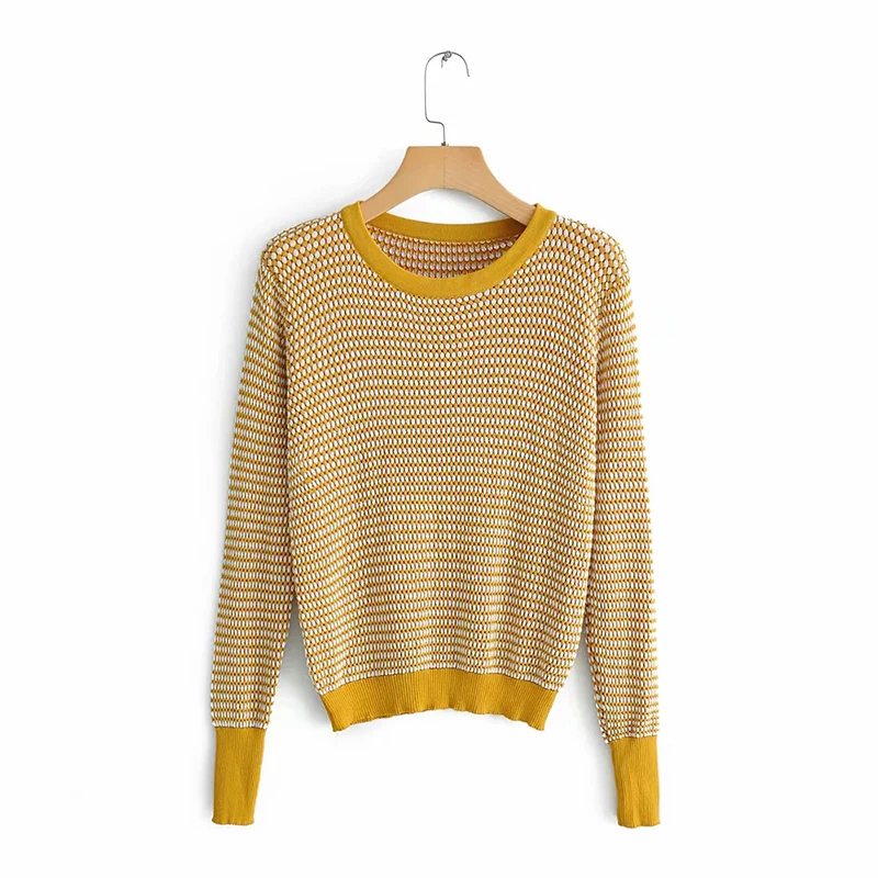 

Women Striped Sweaters 2019 Spring-Autumn Womens Knitted Pullovers Ladies Warm Nylon-Acrylic Sweaters Girls Street Wear Sweater