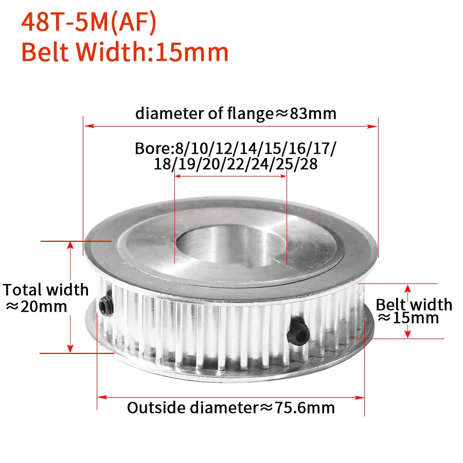 420-5m-15 Htd Correa Dentada 420 mm de largo de 15 mm de ancho y 5 Mm Pitch