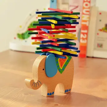 

New Multicolor Baby Toys Educational Elephant/Camel Balancing Blocks Wooden Toys Child Beech Wood Balance Game Montessori MZ110