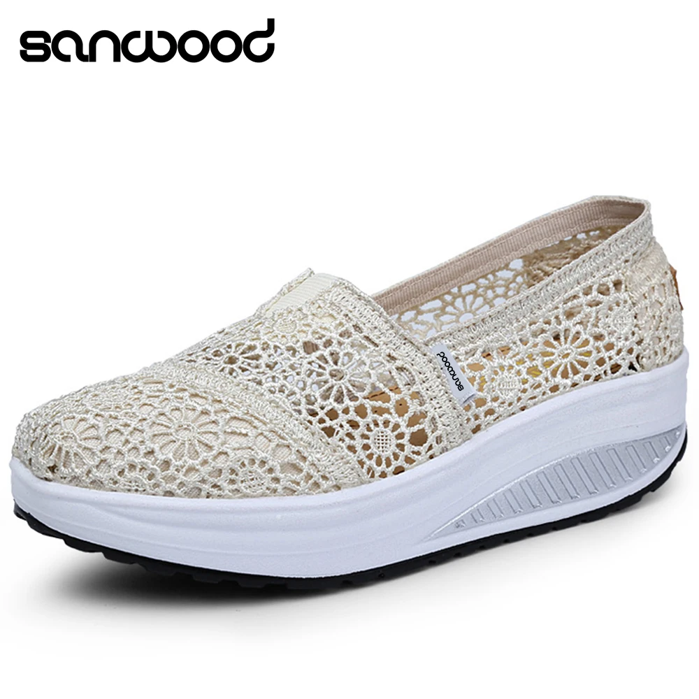 Acheter Nouvelle Arrivée Nouvelles Femmes De Mode Mesh Respirant Coréenne Style Shake Casual Fitness Creux Chaussures