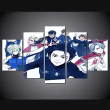 5 Panels Wall Art YURI!!! on ICE Anime Movie Poster Painting Art Print Unframed 8638