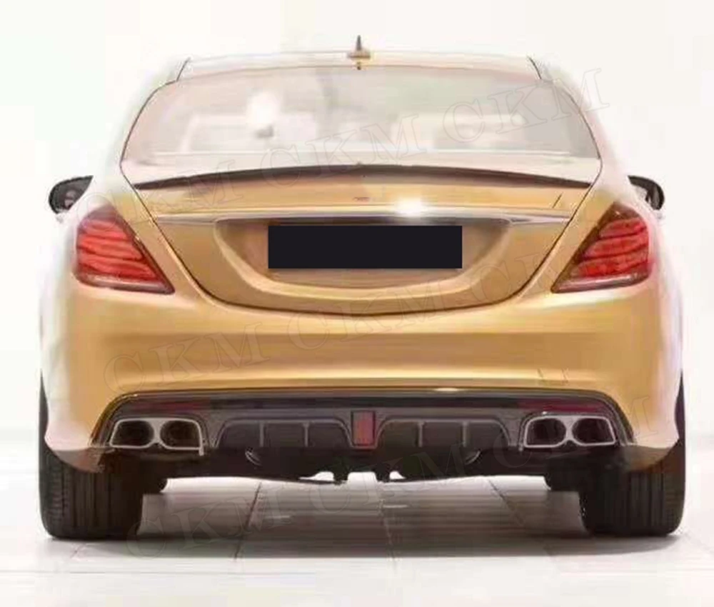 Стильный спойлер из углеродного волокна с наконечниками глушителя для Mercedes Benz S