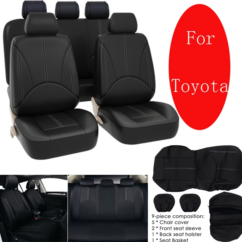 Leather Car Seat Covers Full Set For Toyota-in Automobiles Seat Covers