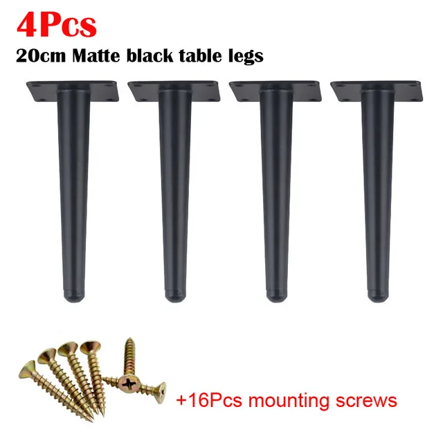 

4pcs Furniture feet 20cm Metal Tapered table Sofa Cabinet legs Cupboard Coffee tea bar Stool chairs Feet With mounting screws