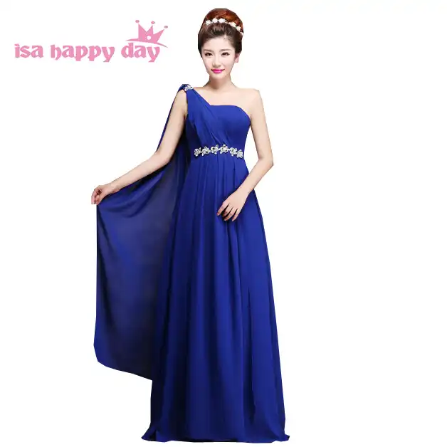 Royal Blue Long Yellow Plus Size Evening Gowns Chiffon Maxi Dress