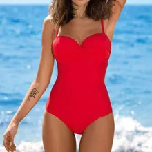 Бикини, сексуальные бикини, Женский пуш-ап бандаж, мягкий цельный купальник, комплект бикини, купальник, Одноцветный бикини