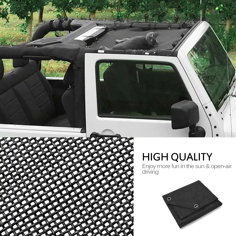 Mictuning 2 4 Doors Car Polyester Roof Mesh Bikini Top Sunshade