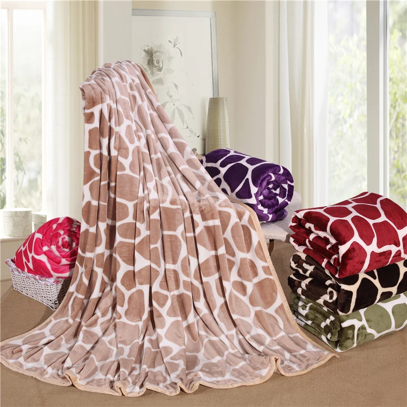 Fashion Life Comfortable Soft Camel Stripes Printing Blanket Bed Cover