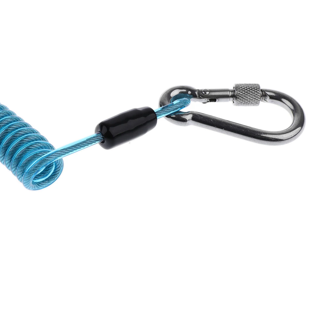 Scuba Diving Dive 10cm Spiral Spring Coil Snap Clip Lanyard Safety Emergency Gear for Outdoor Climbing Underwater Photography