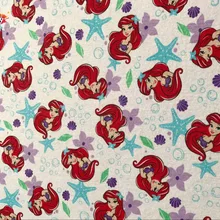 Мультяшная маленькая Русалочка Ариэль Морская звезда трикотажные хлопчатобумажные простые тканые фабричное кружево лоскутное Лоскутное детское текстильная ткань