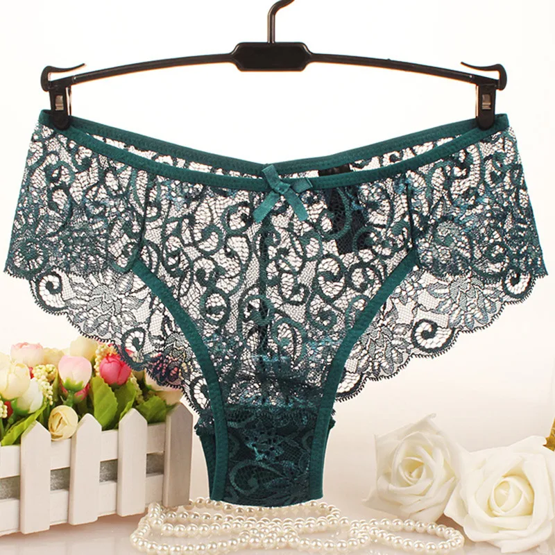 Sexy Lace Panties Women Fashion Cozy Lingerie Tempting Pretty Briefs High Quality Lace Mid Waist