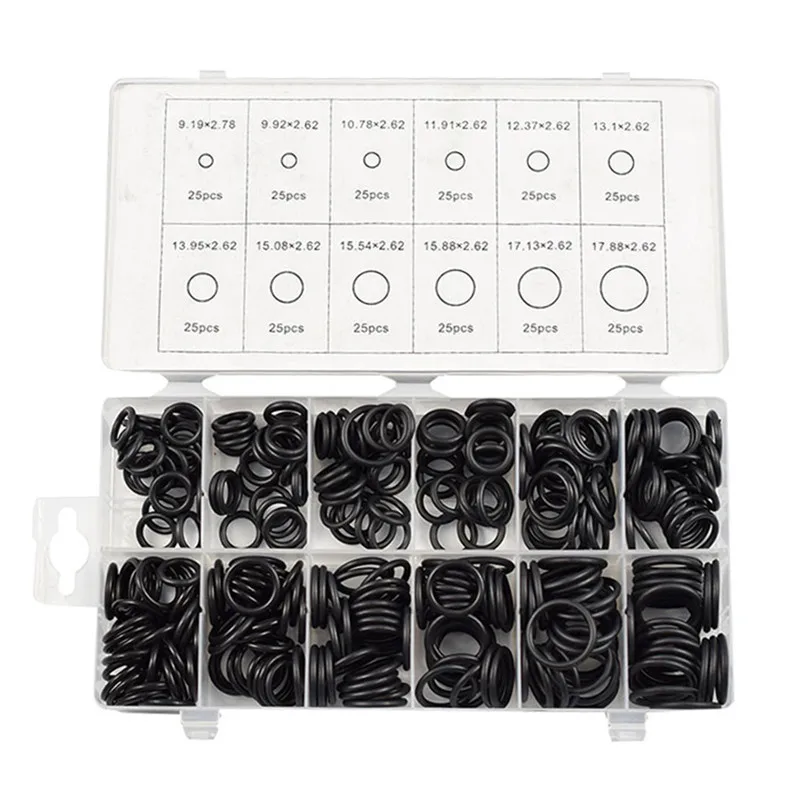 300PCS Universal Metric Rubber O-Ring Assortment Set Gasket Automotive Seal Kit Washers #4m22 (3)