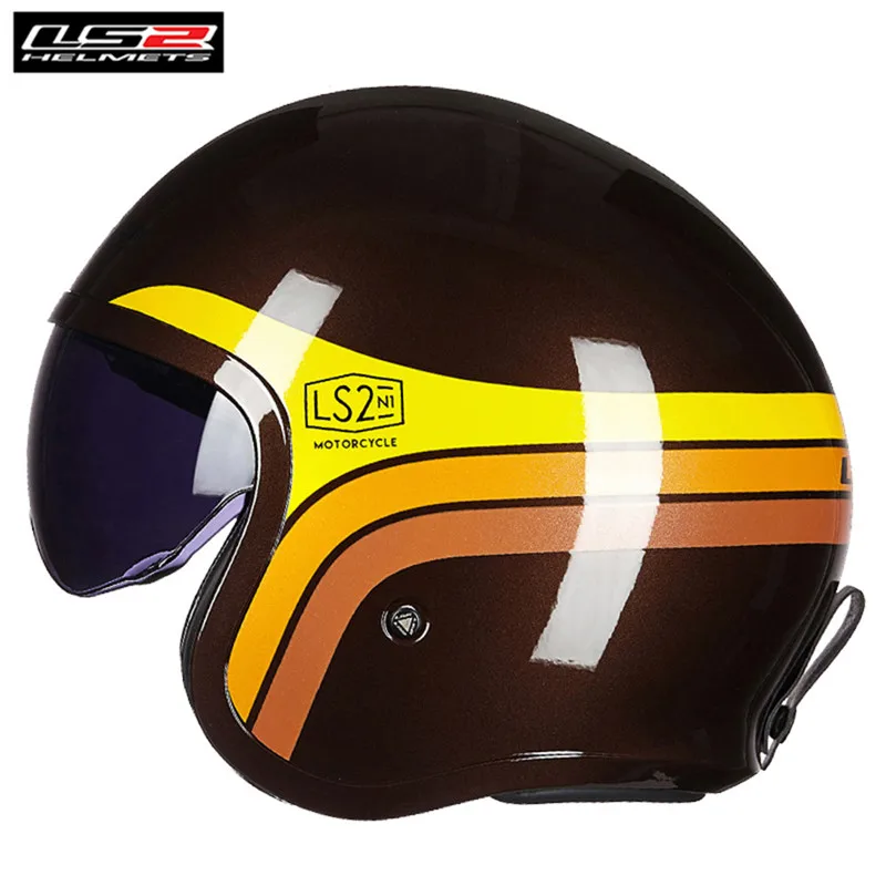 LS2 Spitfire OF599 реактивный мотоциклетный шлем 3/4 Cruiser Touring скутер Casco Moto Casque cask Capacetes De Motociclista - Цвет: Sunrise OG-YL