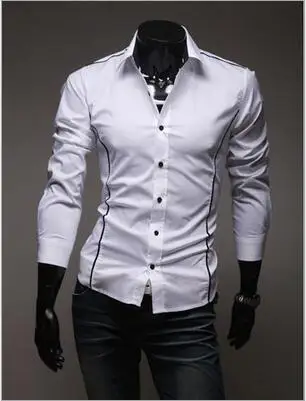 2017 New Fashion Casual Men Shirt Long Sleeve Elastic Slim Gay male ...