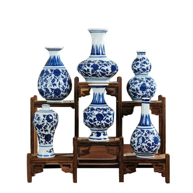 

Jingdezhen Porcelain Ceramic Flower Vases Home Wedding Decoration Antique Traditional Chinese Blue and White Porcelain Vase G $