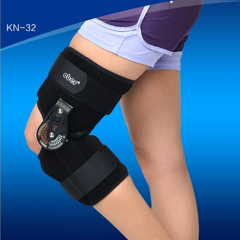 Adjustable Medical Hinged Knee Orthosis Brace Support Ligament Sport Injury Orthopedic Splint