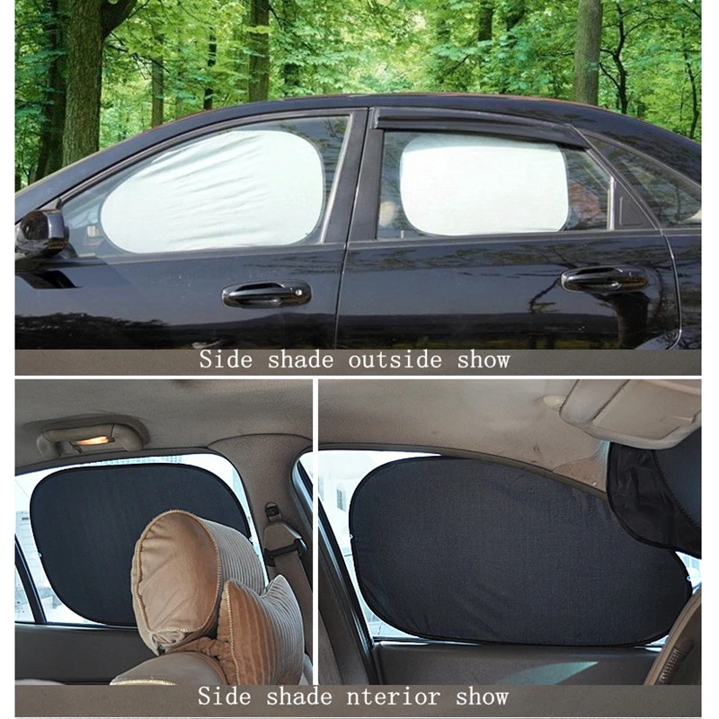 

MotoLovee Auto Car Windshield Block Sun Shade 6 Piece Set Folding Silvering Reflective Insulation Car Window Sun Shade Visor