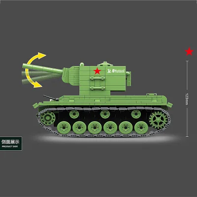 

Military Soviet KV 2 Heavy PanzerTank Building Blocks Compatible logo WW2 Soldier Police Jedi Tank Bricks Toys for Boys