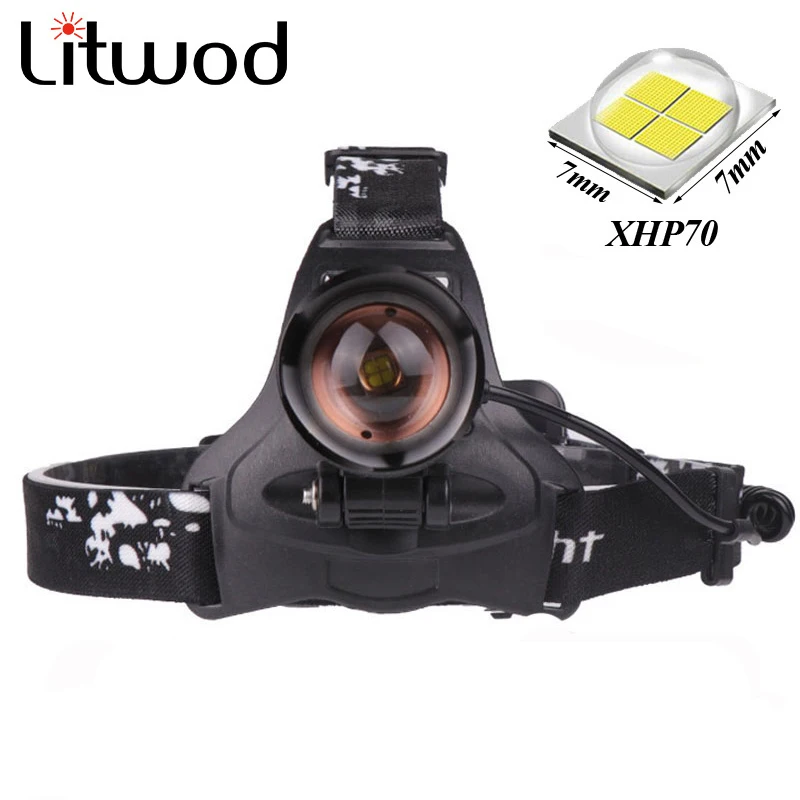 

Z25 Litwod XHP70 LED Headlight 32000lum powerful Led headlamp zoom hunting Head light fishing head lamp flashlight torch