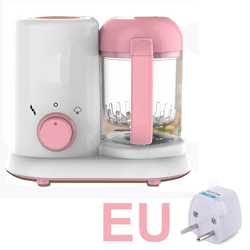 Electric Baby Food Maker Supplement Newborn Feeding Machine Cooking And Stirring Fruit Vegetable Processor Grinding Machine - Цвет: Pink EU