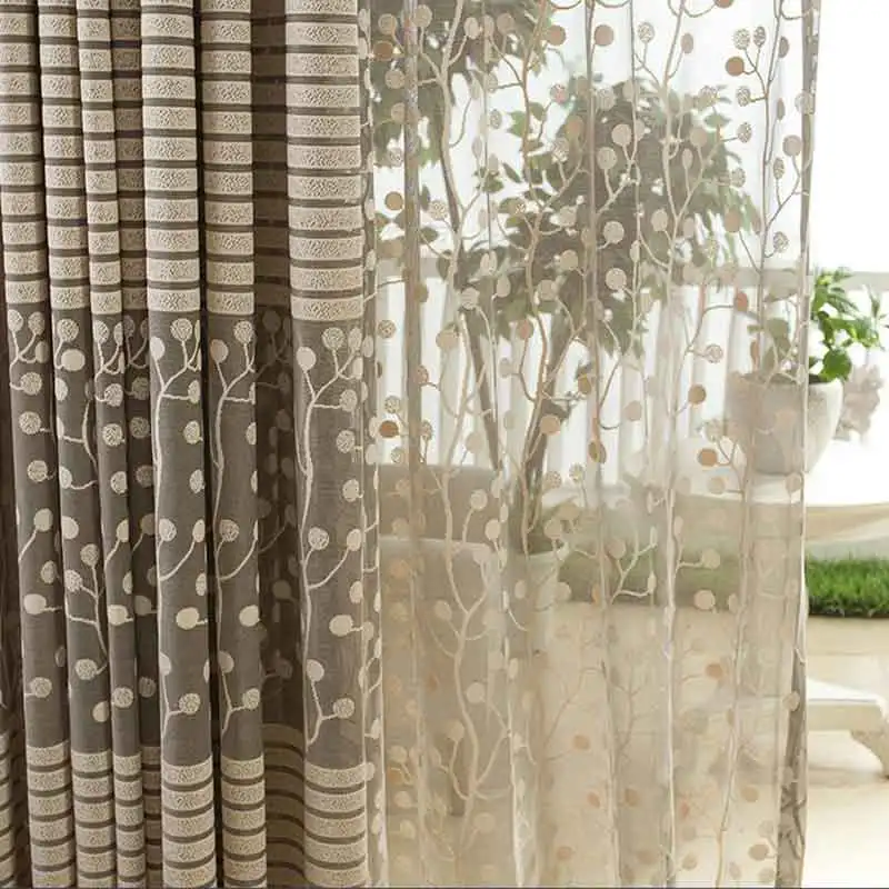 Tree-leaf-Gray-Stripe-Curtain5