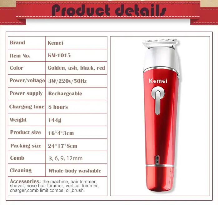 kemei professional hair clipper rechargeable beard trimmer for men electric shaver cutter hair cutting machine razor nose hair kemei professional hair clipper rechargeable beard trimmer for men electric shaver cutter hair cutting machine razor nose hair