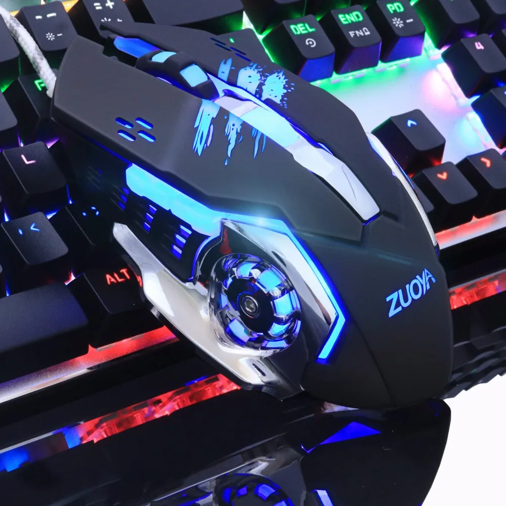 ZUOYA игровая мышь 3200 dpi Регулируемая дышащая компьютерная с подсветкой