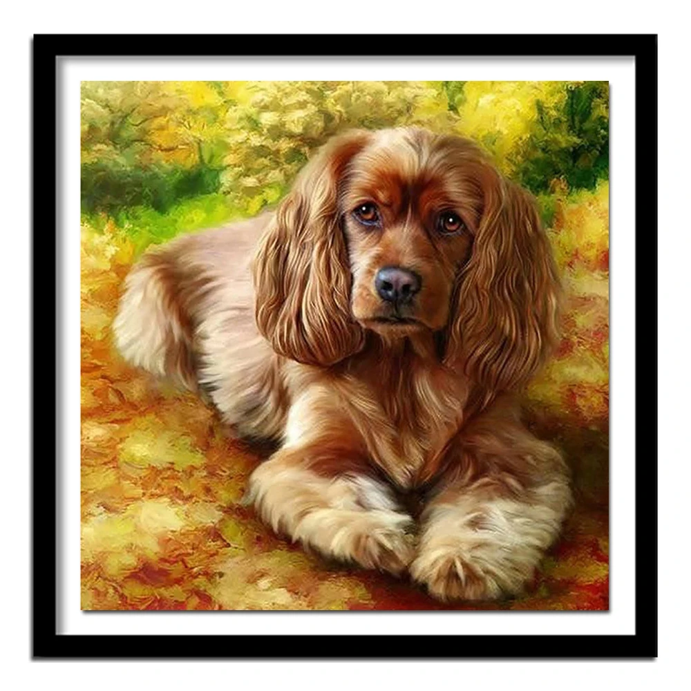 

DIY 5D Square Diamond British cocker spaniel Handmade Diamond Painting Cross Stitch Kits Diamond Embroidery dog Patterns