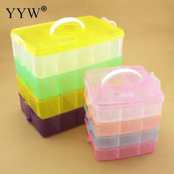 

Big Stack Box Accessory Storage 3 layers adjustable slots removable dividers for DIY Nail Jewelry beads home Organizer container