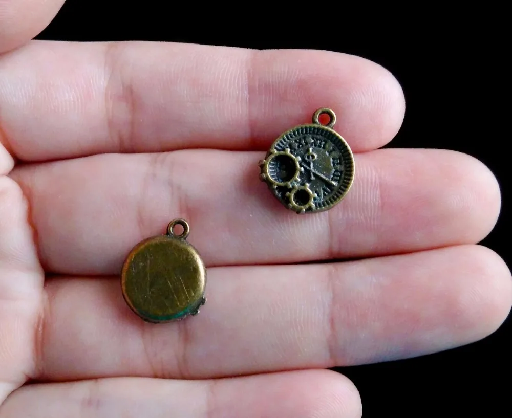 Free Shipping 10pcs Ancient sliver and bronze Steampunk Gear Sawtooth Size 15 16mm Diy Jewelry Pendant