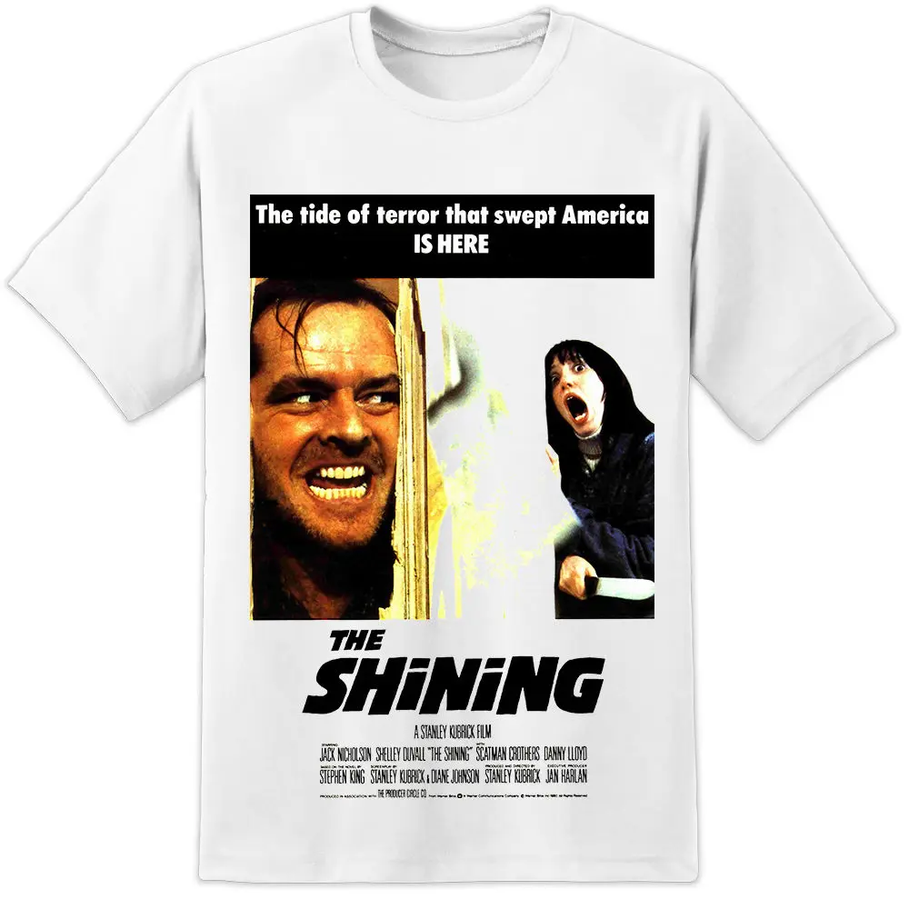 

THE SHINING MOVIE POSTER - STANLEY KUBRICK JACK NICHOLSON T SHIRT - (S - 3XL) O Neck T-Shirts Male Low Price Steampunk