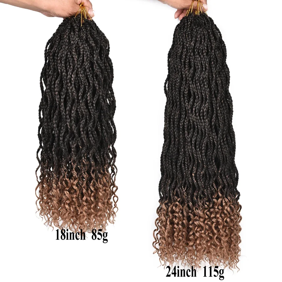 Alirobam Ombre Wavy Crochet Braided Hair Box Braids Roots Curly