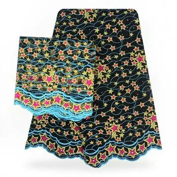 

Bazin riche getzner 2018 lace embroidery fabric 5 yards+2 yards african cotton fabric for men/women JA46-2