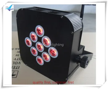 

6pcs/lot flight case dmx 9*15w 5 in 1 led par rechargeable battery power stage light