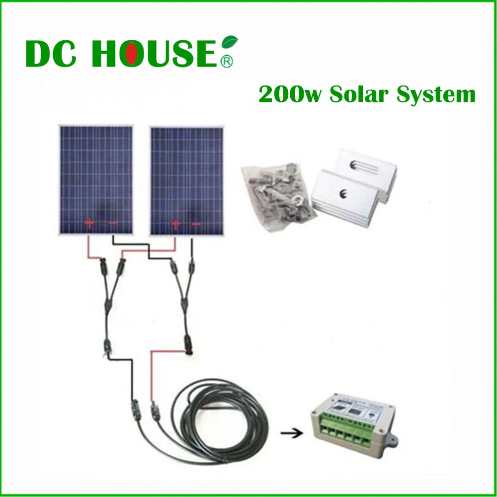

No Tax, COMPLETE KIT 200W Solar Panel Cells Off Grid System, 200w Solar System For Home
