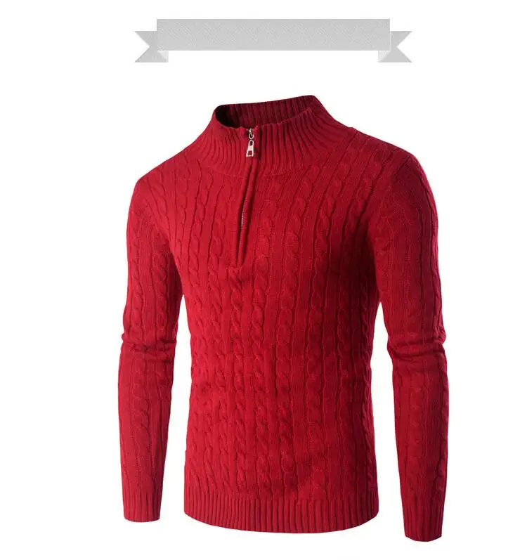 Мужской высокое качество slim Fit Хлопок Повседневный вязаный свитер/человек премиум бренд теплый зимний досуг набор голова Высокий воротник свитер XXL