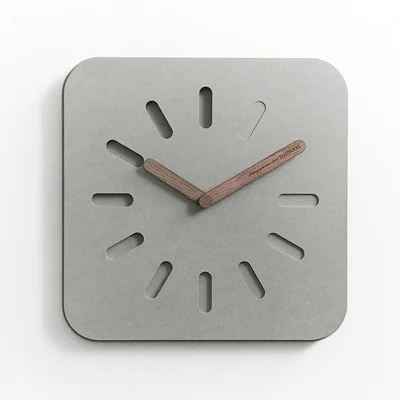 EMITDOOG 12 дюймов Европейский Стиль Серый экологически чистые деревянные часы Современный дизайн дома декоративные квадратные бетонные настенные часы - Цвет: Square Gray