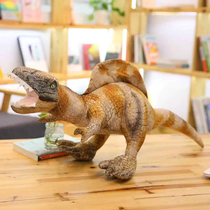 Мир Юрского периода Динозавр плюшевые игрушки Моделирование плюшевый T-rex/сейсмозавр/Стегозавр/спинозавр детские игрушки животные куклы - Цвет: Spinosaurus