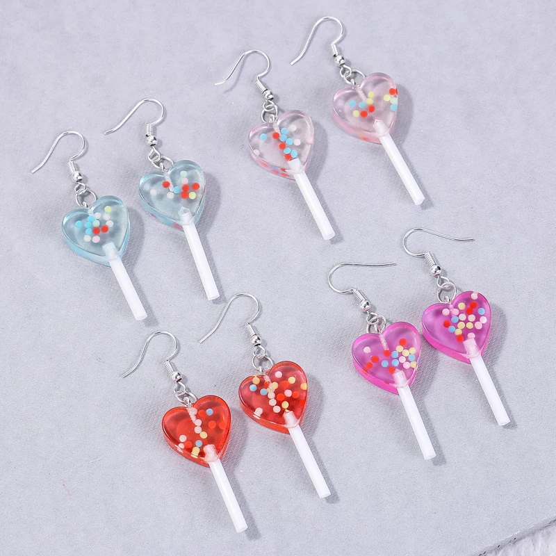 Womens Earrings Resin Lollipop | Earrings Lollipop Candy | Resin ...