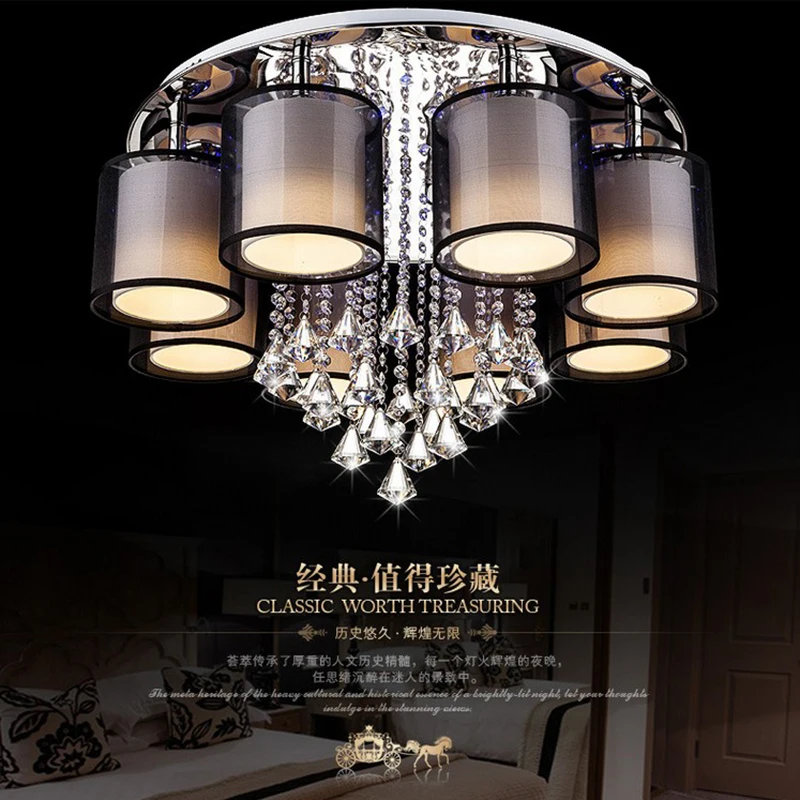 Современные Хрустальные потолочные светильники lampen kristal современные черные