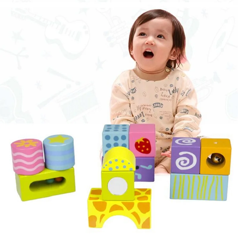 SUKIToy Wooden Toy Kid's Soft Montessori big Bell Blocks Set 48pcs Geometric/Creature Classic toys high quality gift for infant blocks-wooden-toys : image SUKIToy Wooden Toy Kid's Soft Montessori big Bell Blocks Set 48pcs Geometric/Creature Classic toys high quality gift for infant blocks-wooden-toys