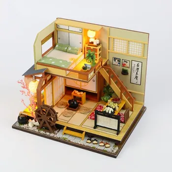

Japanese-style DIY dollhouse Miniature doll house Model Kit Wooden toy with Furnitures Karuizawa's forest holiday