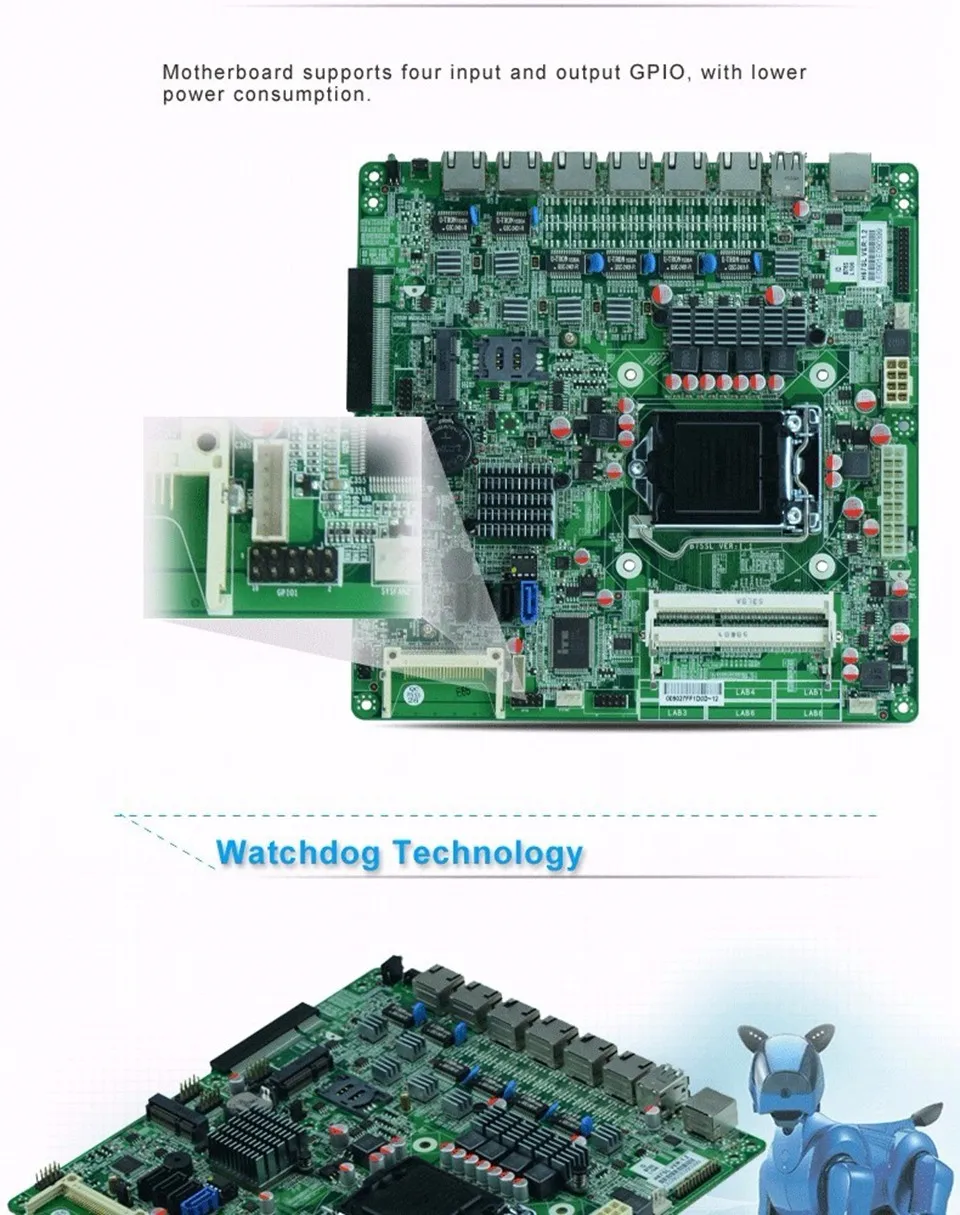 H67SL 6 lan Промышленный маршрутизатор брандмауэр Материнская плата upport i3/i5/i7 процессор с 6* USB 2* COM