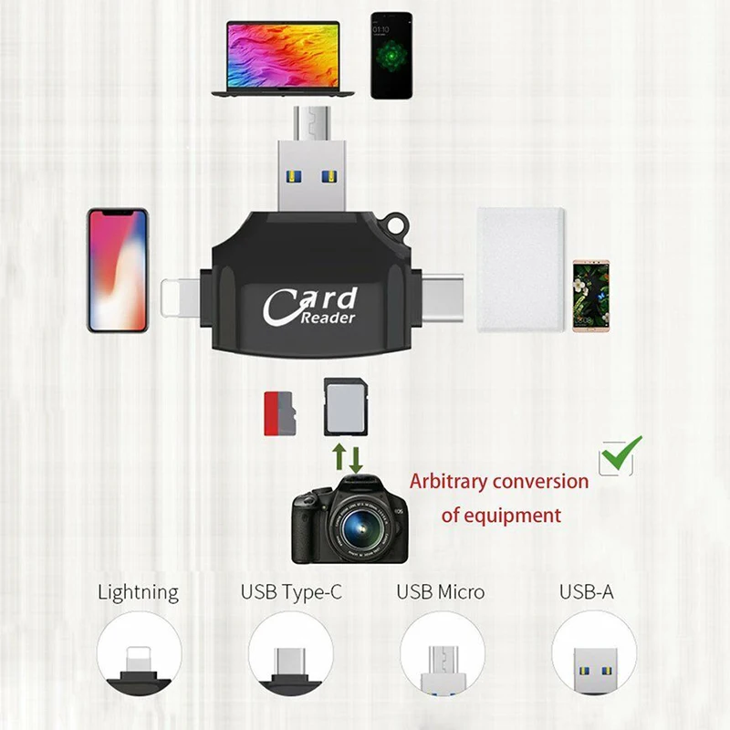 

4in1sd card reader OTG mobile phone card reader for PC C-type apple Android with USB female interface expansion connector