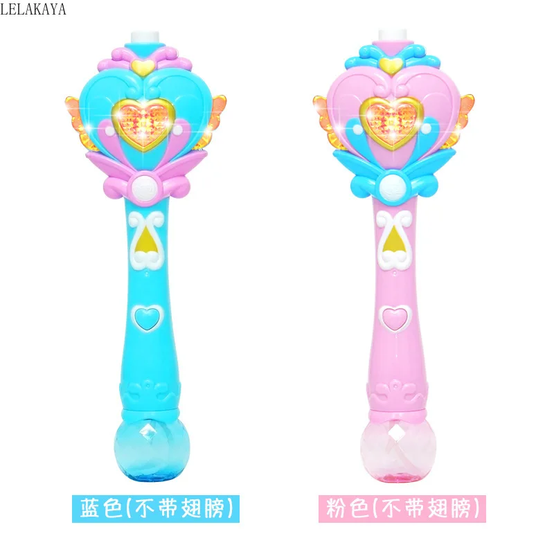 Najtaniej New arrival elektryczne magia skrzydła różdżki automatyczne bańka mydlana pistolet dmuchawa z muzyki rozrywkowej śmieszne zabawki na świeżym powietrzu dla dzieci