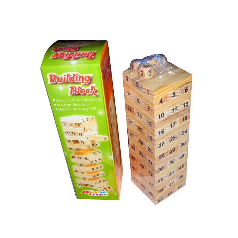 

Wooden Donimo Blocks Toy Layers Piles Stacked High Pumping Bricks Educational Toys Wood Board Game Piles Toys Kids Gifts