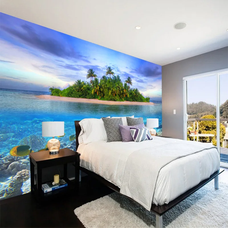 Средиземноморский остров фотообои с пейзажем расширение пространства Большая фреска обои нетканые гостиная спальня фон деко