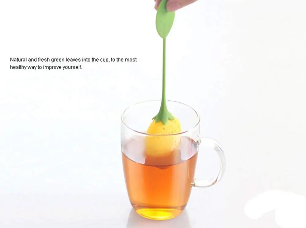 1 шт. силиконовый ситечко в форме апельсина для чая, травяной фильтр для специй, чайные принадлежности, кухонные аксессуары